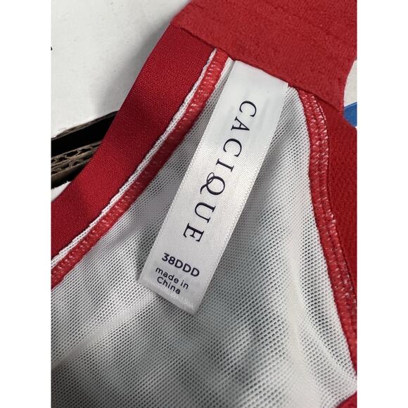 Cacique High Apex Plunge Underwire Bra 38DDD Animal Print - Picture 3 of 4